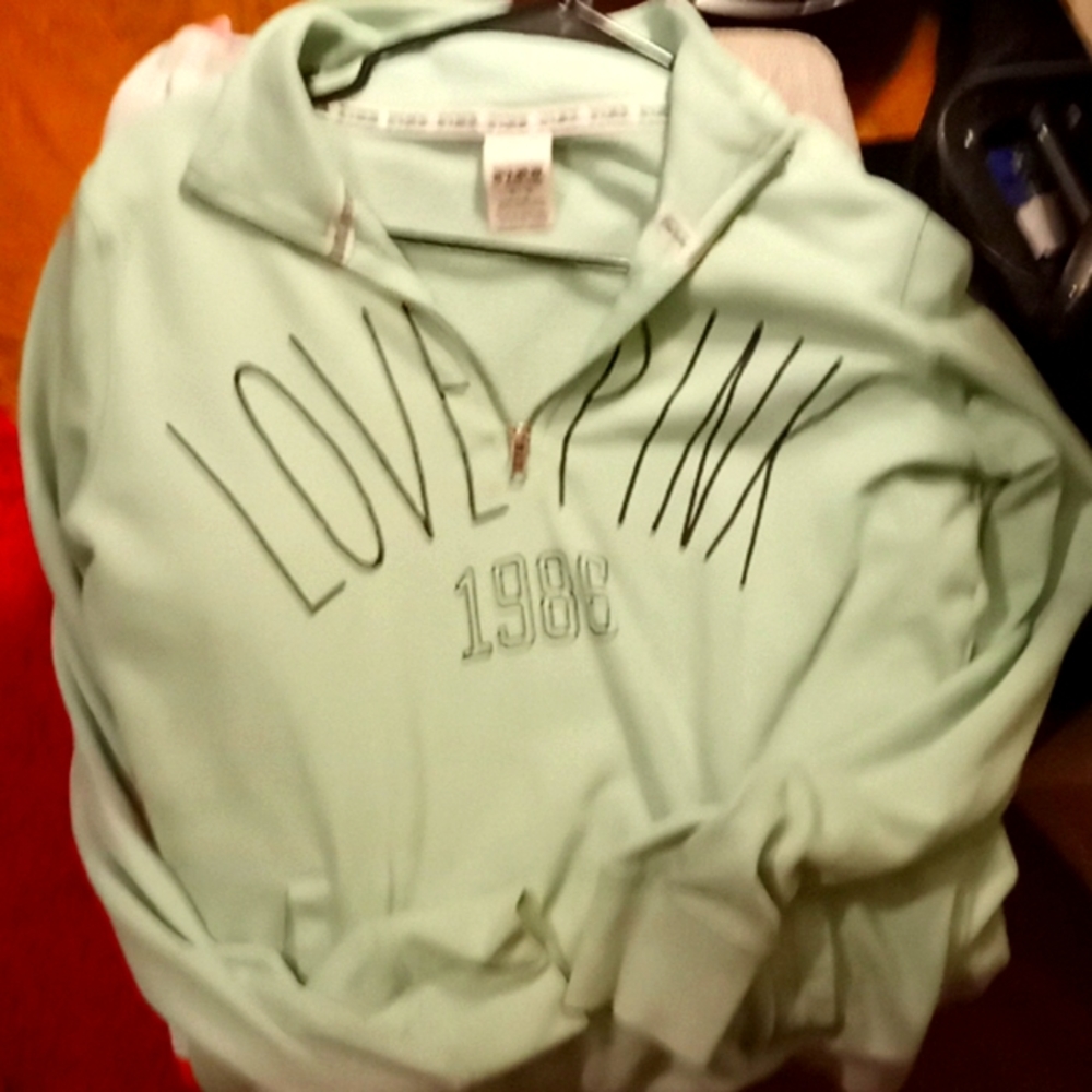 Pink quarter zip sweatshirt